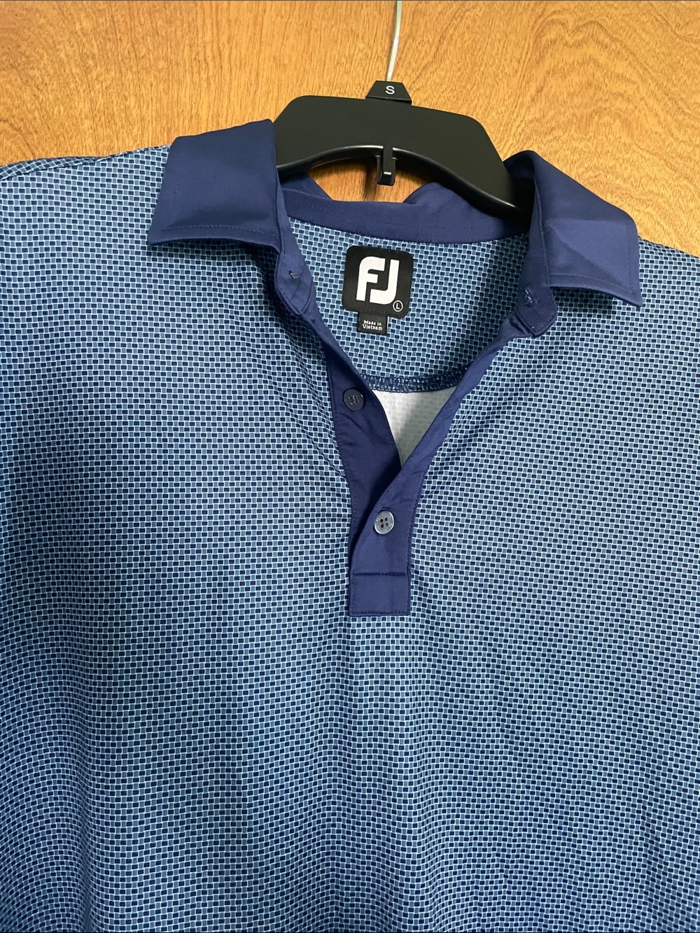 FootJoy Men's Navy and Light Blue Golf Polo